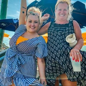 Blue + White Striped Bikini Cover Dress